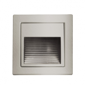 LED Wandeinbaustrahler satine chrome eckig 2,5W kalt weiss