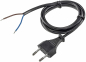 Preview: Netzkabel Euro, blankes Ende, 1,5m H03VVH2-F2 0,75 mm² 2,5A/250V schwarz 18569