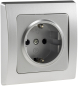 Preview: DELPHI Steckdose mit erhöhtem Berührungsschutz silber