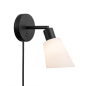 Preview: Wandlampe Molli Nordlux schwarz Opalweiss E14 drehbar mit Kabel