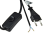 Preview: ChiliTec Netzkabel mit Schnurschalter blanke Enden 2m schwarz 22518