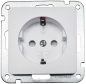 Preview: MILOS Steckdose Matt Weiß mit erhöhtem Berührungsschutz, Modul Klemm 22771