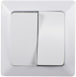 Preview: MILOS Serienschalter 2-fach Matt Weiß mit Rahmen 22774