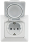 Preview: MILOS Steckdose Matt Weiß mit Einstecksicherung, IP44 und Deckel 22785