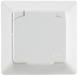 Preview: MILOS Steckdose Matt Weiß mit Einstecksicherung, IP44 und Deckel 22785