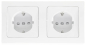 Preview: DELPHI Set 2 Steckdosen + 2-fach Rahmen UP weiß Klemmanschluss 22927