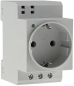 Preview: Steckdose für Hutschiene mit LED, Schutzkontakt, 230V, 16A, VDE 22969