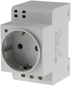 Preview: Steckdose für Hutschiene mit LED, Schutzkontakt, 230V, 16A, VDE 22969
