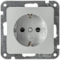 Preview: DELPHI Steckdose mit Einstecksicherung und silber, ohne Rahmen