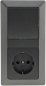 Preview: MILOS Set : Steckdose + Schalter + 2-fach Rahmen Anthrazit Klemmanschluss 23121