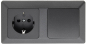 Preview: MILOS Set : Steckdose + Schalter + 2-fach Rahmen Anthrazit Klemmanschluss 23121