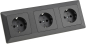 Preview: MILOS Set 3 Steckdosen + 3-fach Rahmen Anthrazit Klemmanschluss 23122