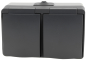 Preview: NUQUI IP54 Feuchtraum Doppel-Steckdose horizontal Aufputz ChiliTec 23283