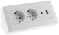 Preview: Aufbausteckdosen 2-fach Steckdosenblock + 2x USB A+C 3,1A weiss 23572