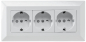 Preview: 3-fach Steckdosenblock weiss Aufbaumontage Aufbau-Steckdosen 23630
