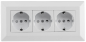 Preview: 3-fach Steckdosenblock weiss matt Aufbau-Steckdosen 23631