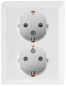 Preview: MILOS Steckdose 2-fach Matt Weiß mit erhöhtem Berührungsschutz 23717