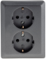 Preview: MILOS Steckdose 2-fach anthrazit Schutzkontakt 23718