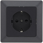 Preview: MILOS Steckdose Anthrazit mit Rahmen Schutzkontakt Klemmanschluss 23745