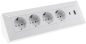 Preview: 4-fach Steckdosenblock + 2x USB A+C 3,1A PD weiß Aufbau-Steckdosen Schutzkontakt 23788