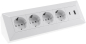 Preview: 4-fach Steckdosenblock + 2x USB A+C 3,1A PD weiß Aufbau-Steckdosen Schutzkontakt 23788