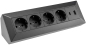 Preview: 4-fach Steckdosenblock + 2x USB A+C 3,1A schwarz Aufbausteckdosen 23791