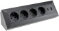 Preview: 4-fach Steckdosenblock + 2x USB A+C 3,1A schwarz Aufbausteckdosen 23791