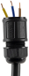 Preview: Kabelverbinder IP68 3polig schwarz Kabel Ø6-11mm 23807