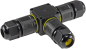 Preview: Kabelverbinder T-Form IP68 3-polig Kabel Ø6-11mm Klemmanschluss schwarz 23808