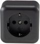 Preview: FASKO Steckdose Anthrazit Aufputz mit erhöhtem Einsteckschutz ChiliTec 23815
