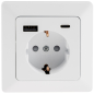 Preview: MILOS Steckdose USB A+C PD 3.0 Matt Weiß mit erhöhtem Berührungsschutz 24035