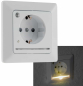Preview: MILOS Schutzkontakt-Steckdose mit LED weiß matt UP, Licht mit Sensor 24084