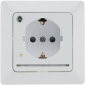 Preview: MILOS Schutzkontakt-Steckdose mit LED weiß matt UP, Licht mit Sensor 24084