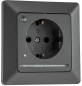 Preview: MILOS Schutzkontakt-Steckdose mit LED Anthrazit UP, Licht mit Sensor 24085
