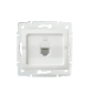 Preview: LOGI Einzel-Netzwerksteckdose RJ45 Cat5e Jack Datenbuchse Weiss 25108