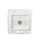 Preview: LOGI 1-fach Netzwerksteckdose RJ45 CAT6 Jack Datenbuchse Weiss 25109