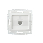 Preview: LOGI 1-fach Netzwerksteckdose RJ45 CAT6 Jack Datenbuchse Weiss 25109