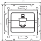 Preview: LOGI Einzel-Netzwerksteckdose RJ45 Cat5e Jack Datenbuchse Weiss 25108