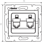Preview: LOGI 2-fach Datenbuchse Netzwerksteckdose RJ45 CAT6 Jack Weiss 25111