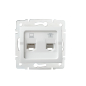 Preview: LOGI Netzwerkdose und Telefonsteckdose (RJ45 Cat5e + RJ11) Weiss 25112