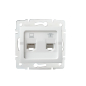 Preview: LOGI Netzwerkdose und Telefonsteckdose (RJ45 Cat5e + RJ11) Weiss 25112
