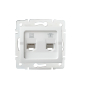 Preview: LOGI Netzwerkdose und Telefonsteckdose (RJ45 Cat6 + RJ11) Weiss 25113