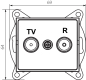 Preview: LOGI Multimedia-Durchgangsdose, TV+Radio Dose UP Weiss 25100