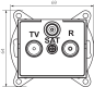 Preview: LOGI Multimedia-Durchgangsdose, SAT+TV+Radio Dose UP Weiss 25102