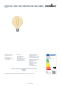 Preview: Nordlux LED Lampe G95 dimmbar 7,2W E27 Filament Deco Globe Leuchtmittel 2500K 660Lm 2680102727