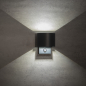 Preview: LED Wandleuchte REKA PIR Sensor 4000K graphit 7W IP54 abgerundet 28995