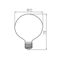 Preview: LED Lampe XLED G125 2700K Filament E27 11W 1520Lm warmweiss Globe Leuchte matt 33511