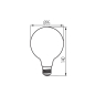 Preview: LED Filament Lampe XLED G95 2500K E27 7W Leuchte 725Lm warmweiss 36241