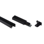 Preview: Kanlux TEAR 1F SET 1m 1-Phasen Stromschiene + Anschluss + Endkappe schwarz 1F-System 45882