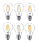 Preview: 6-er Set Philips A60 Filament LED Lampe E27 7W 2700K 806Lm Klar